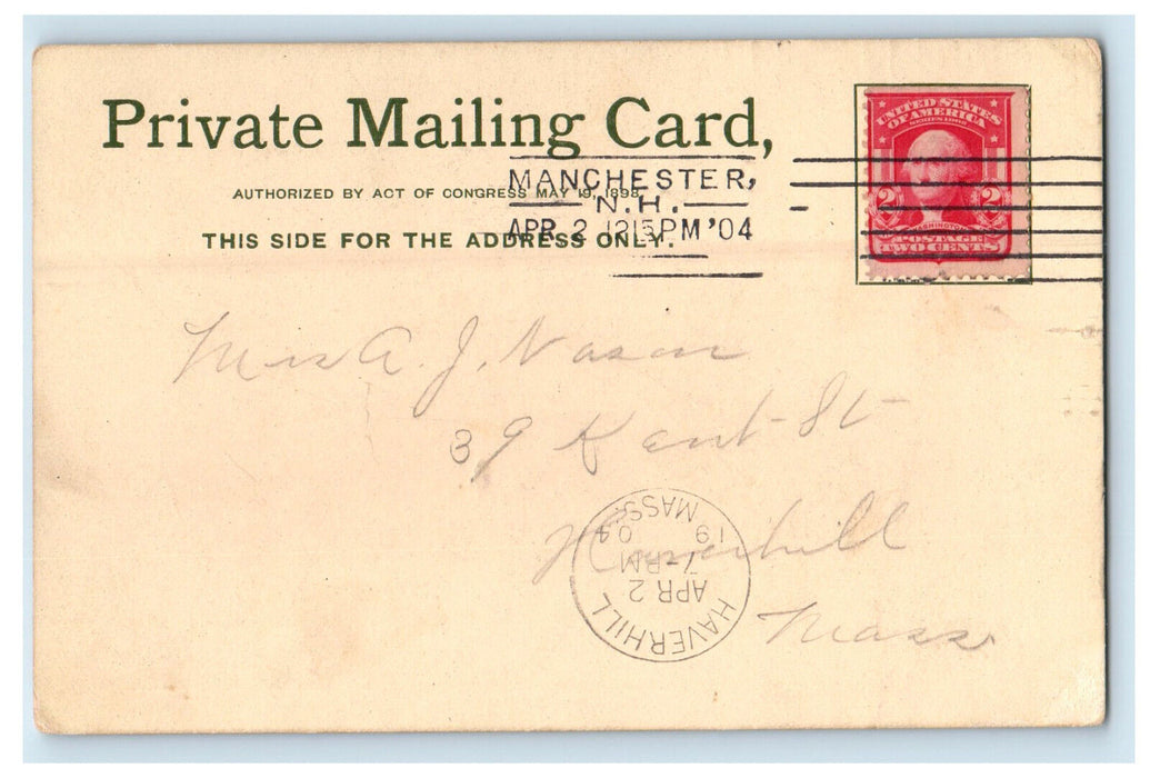1904 Aerial View and St. Anselms College, Manchester NH PMC Postcard