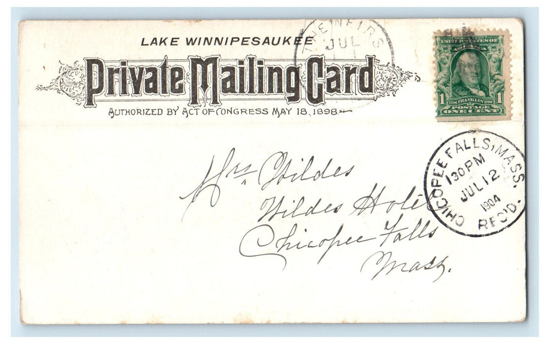 1904 New England's Most Picturesque Lake, Lake Winnepesaukee NH PMC Postcard