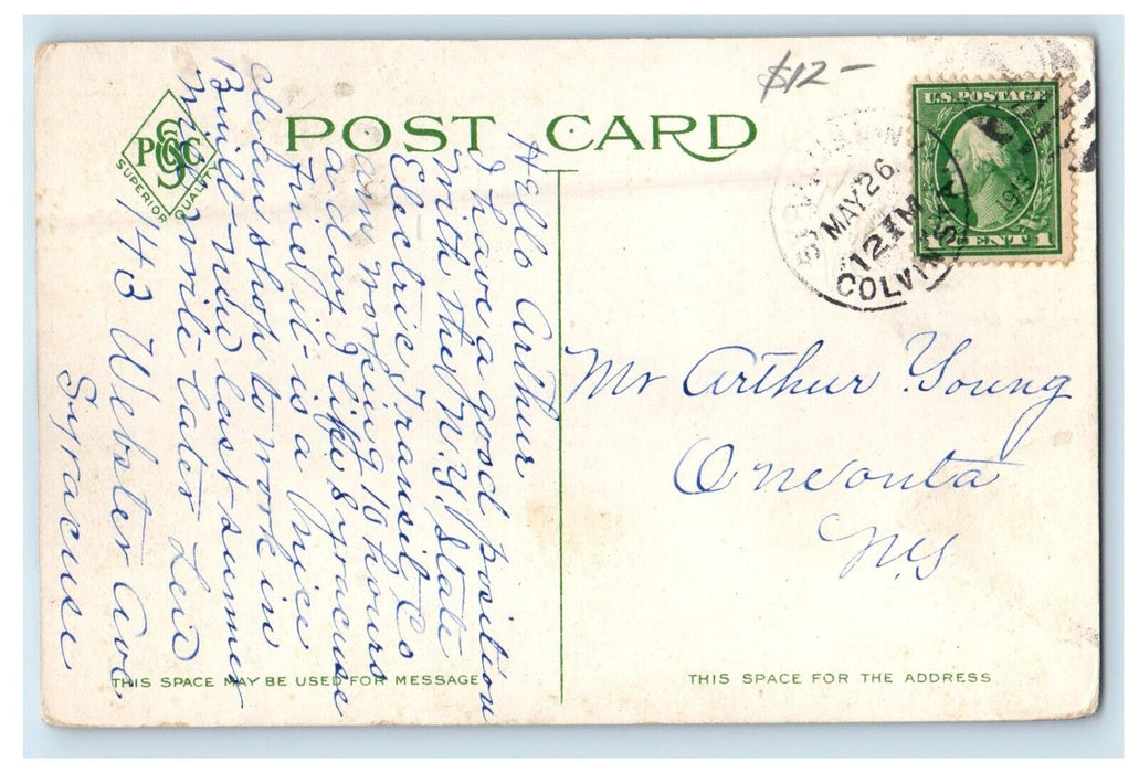 1913 Syracuse NY, Grand Stand Stadium Gymnasium University Of Syracuse Postcard