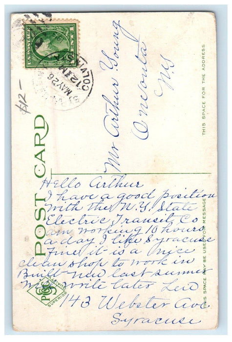 1913 Syracuse NY, Grand Stand Stadium Gymnasium University Of Syracuse Postcard