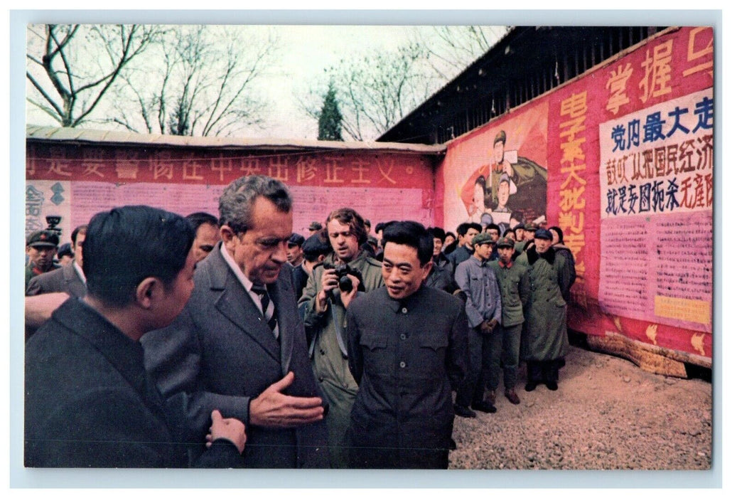 Richard Nixon Assisted Interpreter Chinese Acquaintance Peking China Postcard