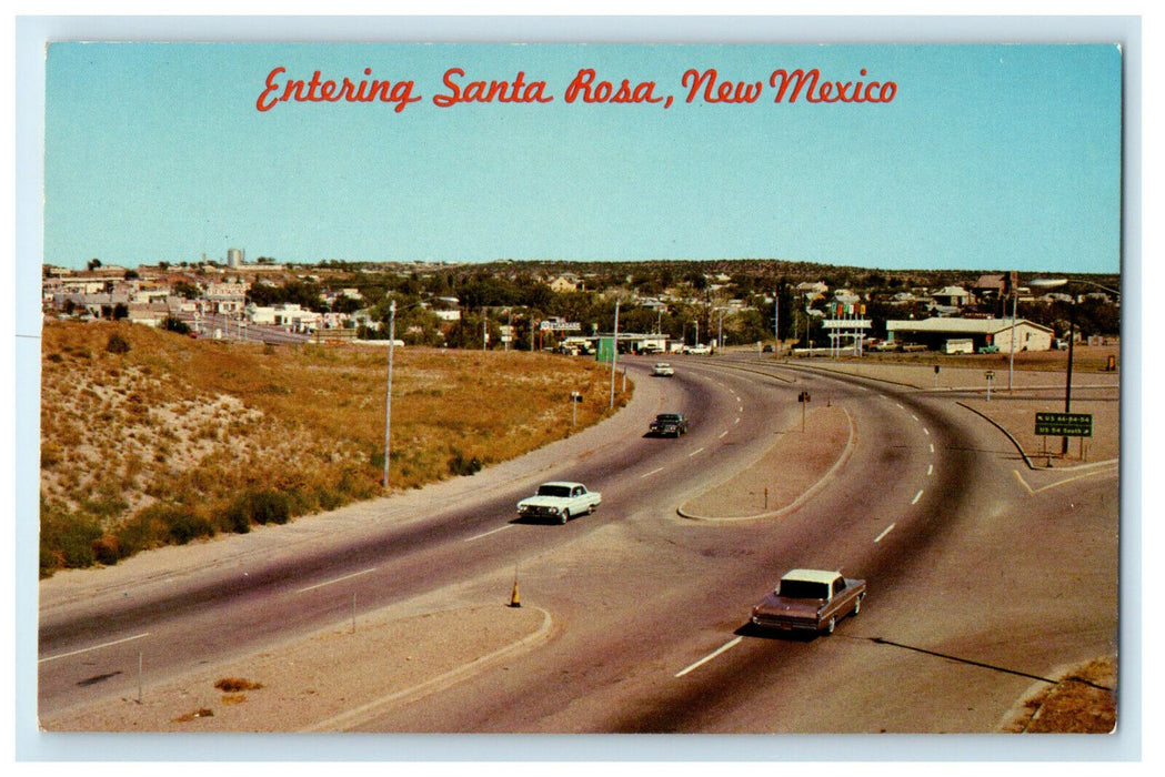 c1950s Entering Santa Rosa, New Mexico NM Highway 66 Unposted Postcard