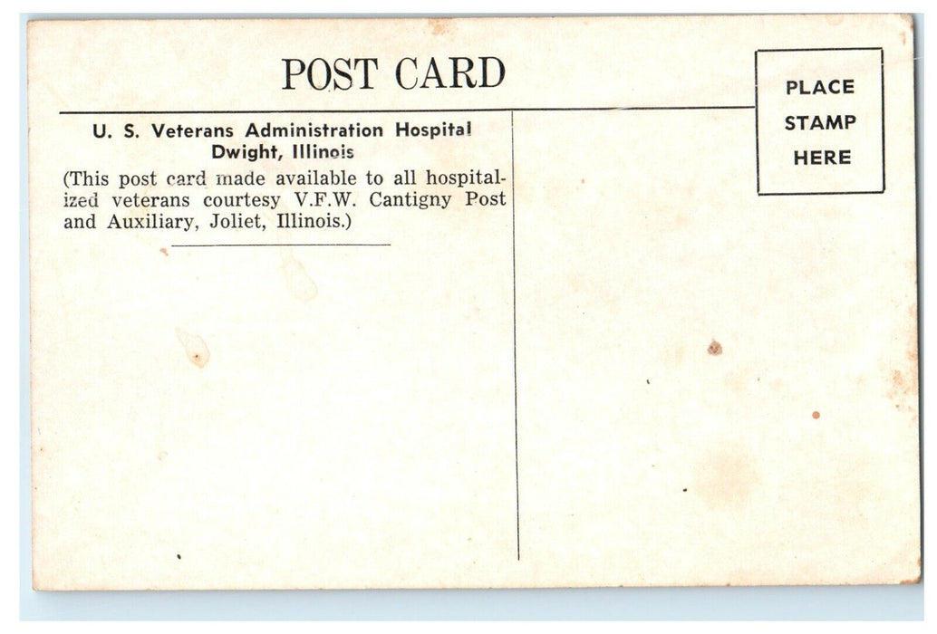 Bird's Eye View U.S Veterans Administration Hospital Dwight Illinois IL Postcard