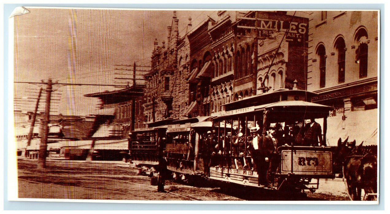 c1950s Indianapolis Trolley Car Traveled Along Illinois St. to 34th St. Postcard