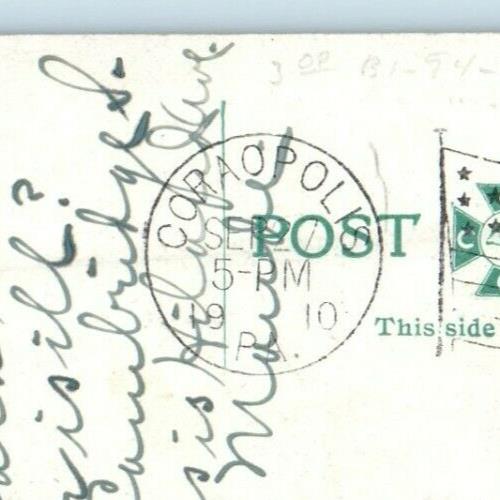1910 McKinley Public School Building Coraopolis Pennsylvania PA Antique Postcard