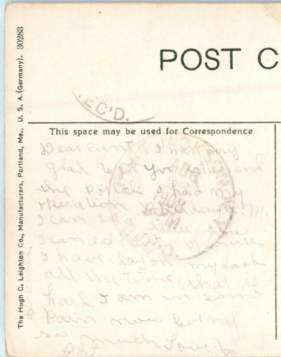 1908 Ogdensburg New York NY, Public Library Building Antique Postcard