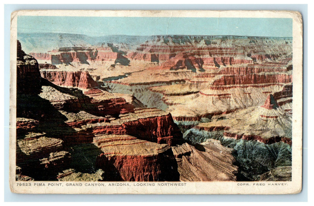 1915 Pima Point Looking Northwest Grand Canyon Arizona AZ Antique Postcard