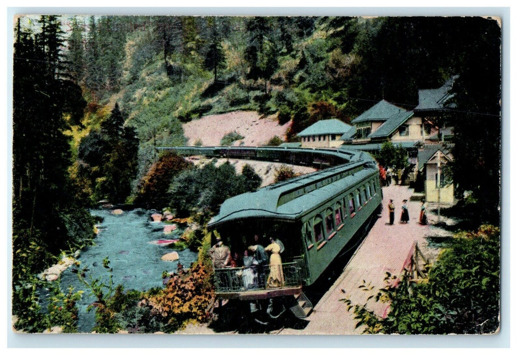 c1910's On The Road Of A Thousand Wonders Railway Train California CA Postcard