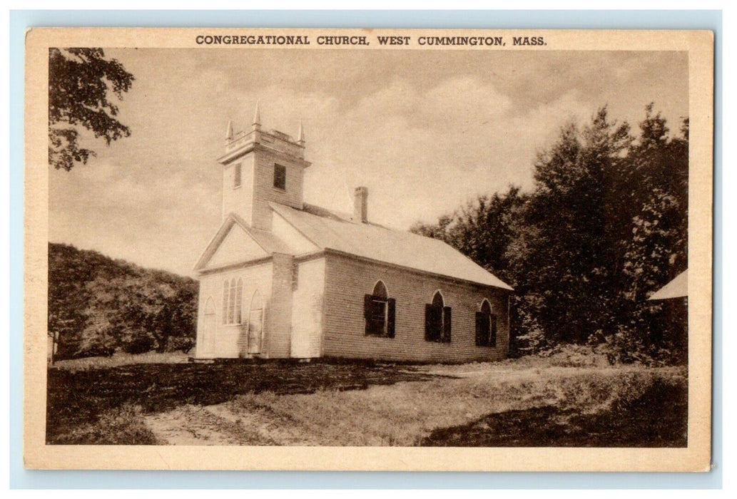 c1930's Congregational Church West Cummington Massachusetts MA Vintage Postcard