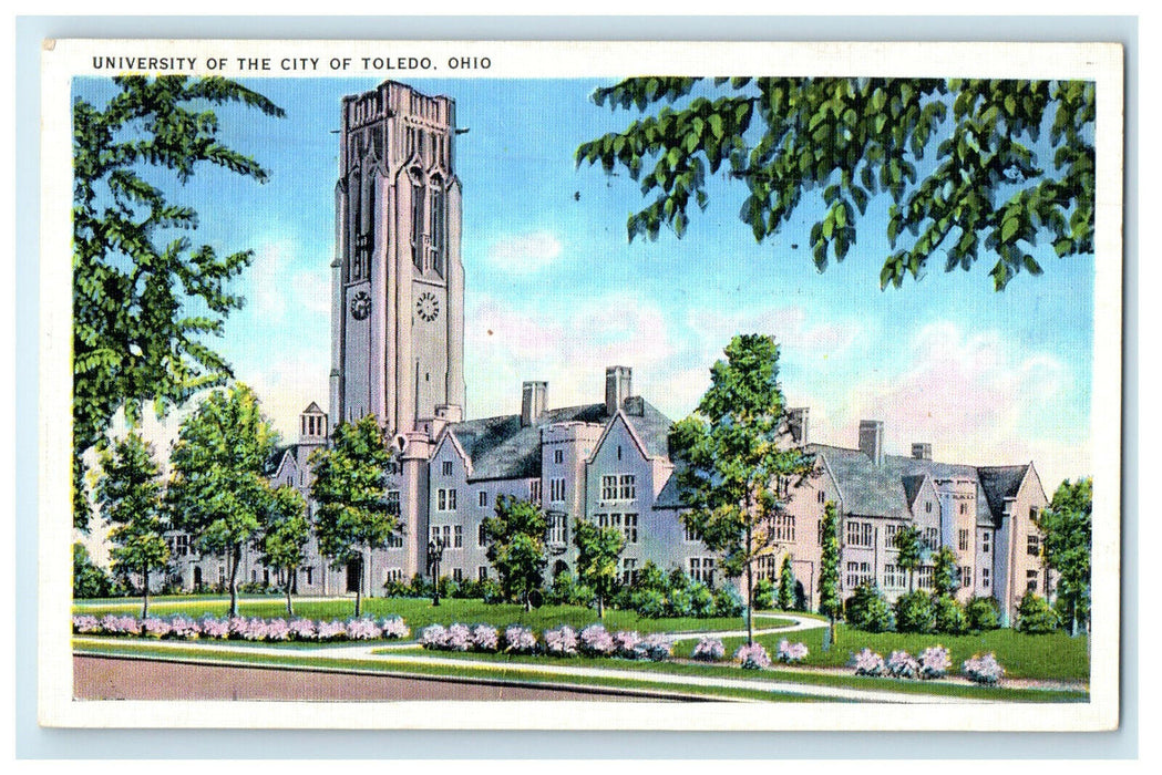 1937 University of the City of Toledo Ohio OH Posted Vintage Postcard