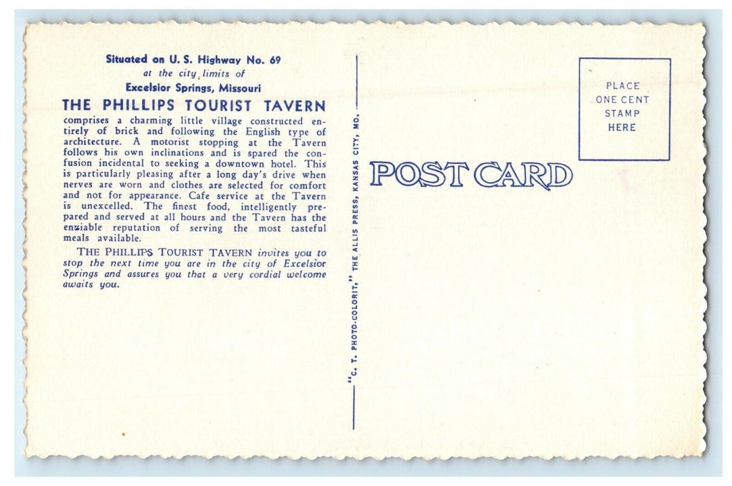 The Philips Tourist Tavern North Excelsior Spring Missouri MO Mutiview Postcard