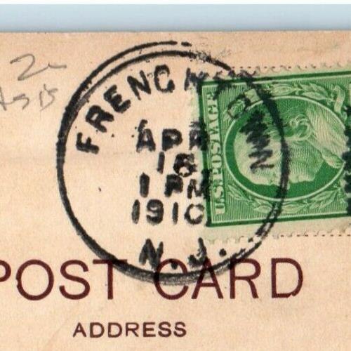 1910 Delaware Bridge Frenchtown New Jersey NJ Posted Antique Postcard