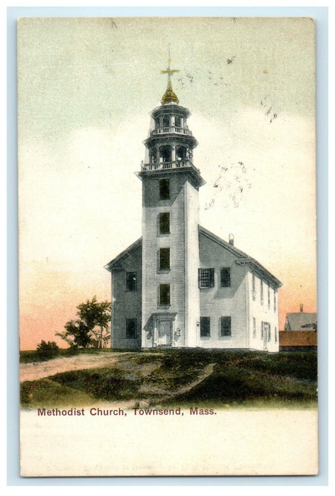 1909 Methodist Church, Townsend Massachusetts MA Antique Posted Postcard