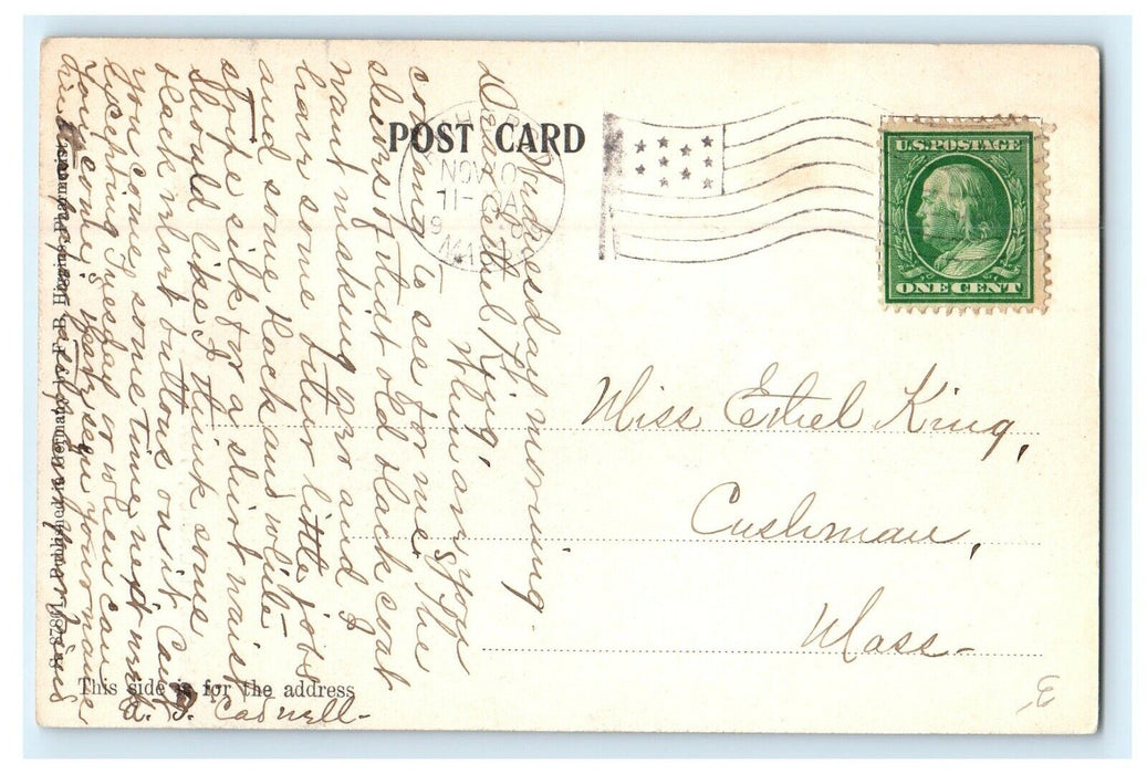 1909 Methodist Church, Townsend Massachusetts MA Antique Posted Postcard