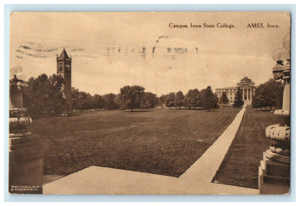 1914 Campus Iowa State College Ames Iowa IA Posted Vintage Postcard