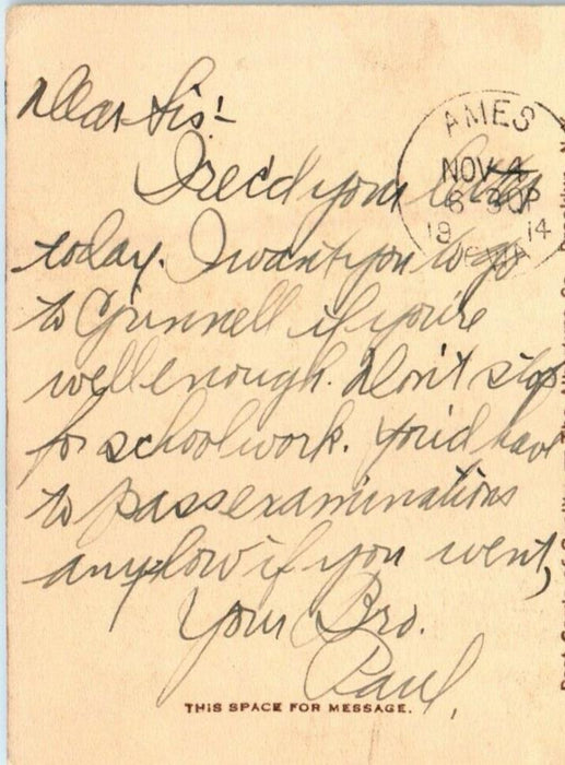 1914 Campus Iowa State College Ames Iowa IA Posted Vintage Postcard
