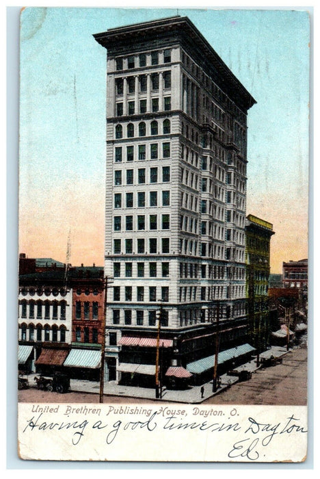 1907 United Brethren Publishing Building House Dayton Ohio OH Antique Postcard