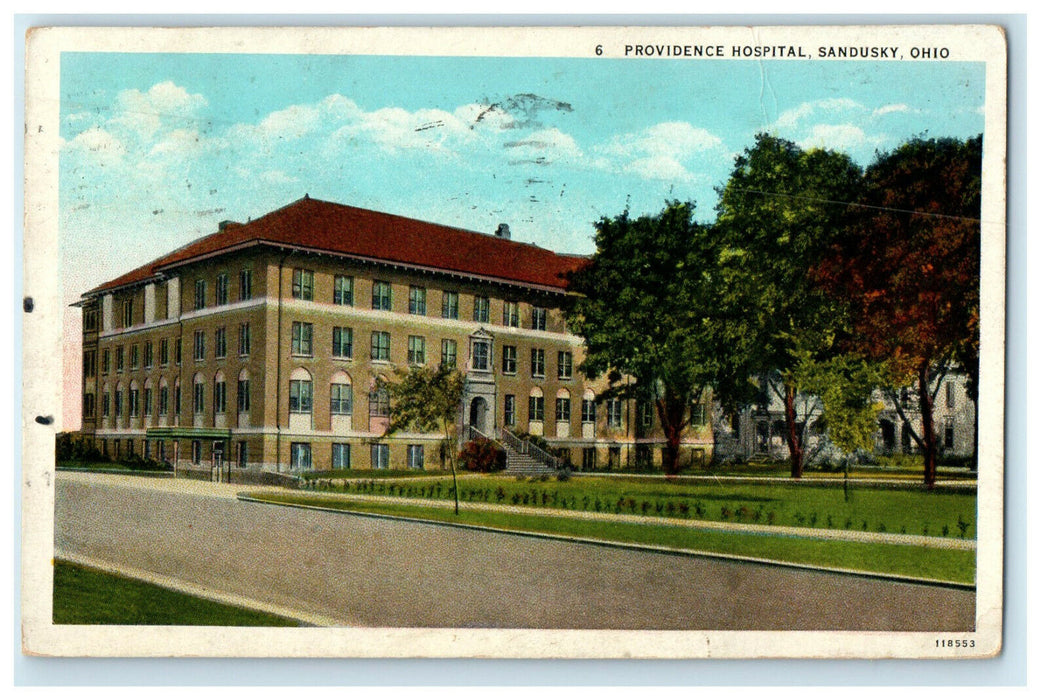 1930 Providence Hospital Sandusky Ohio OH Posted Vintage Postcard