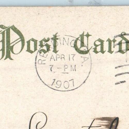 1907 Girl's High School Building Reading Pennsylvania PA Posted Antique Postcard
