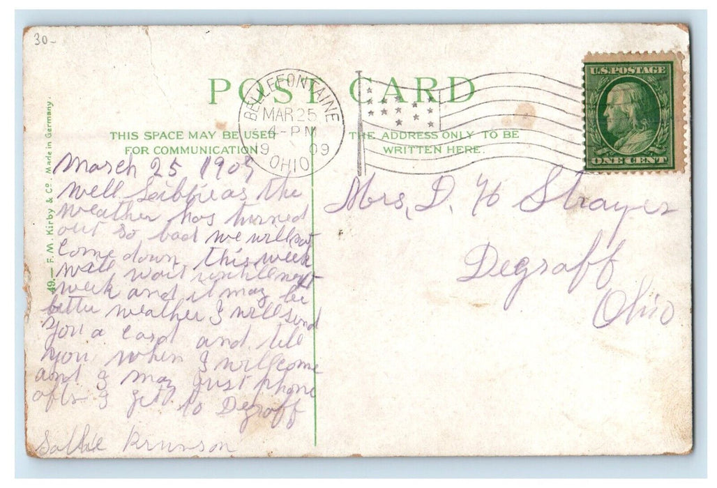 1909 View Of Pearl Street Looking North New Albany Indiana IN Antique Postcard