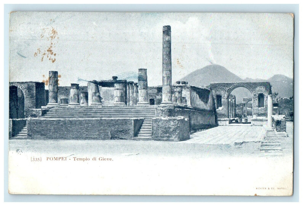 c1905 Pompei Temple Of Giove Naples Italy Unposted Antique Postcard