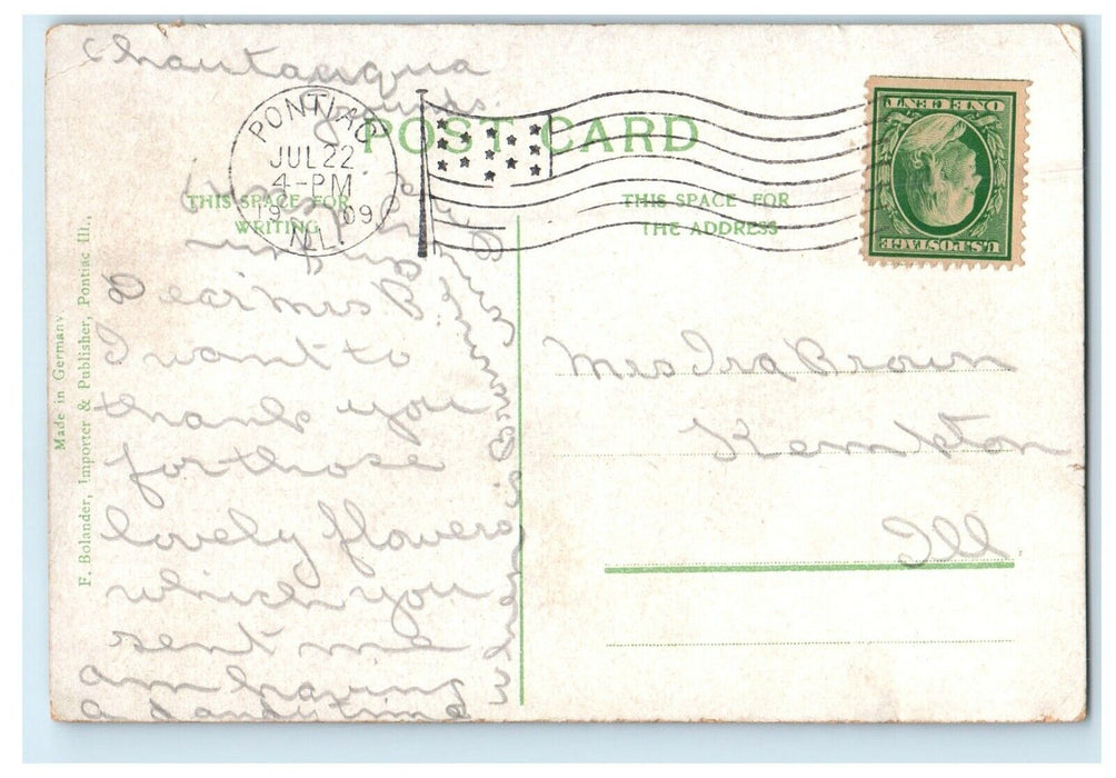 1909 The St. Mary's School Building Pontiac Illinois IL Antique Postcard