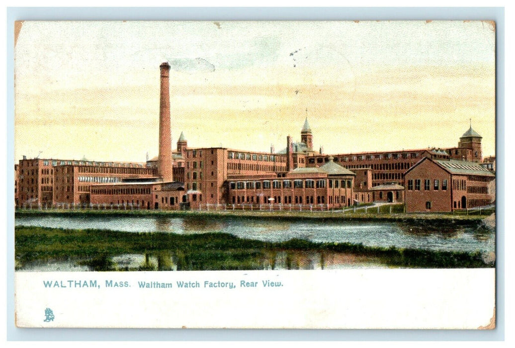 1910 Tuck's Waltham Watch Factory Rear View Waltham Massachusetts MA Postcard