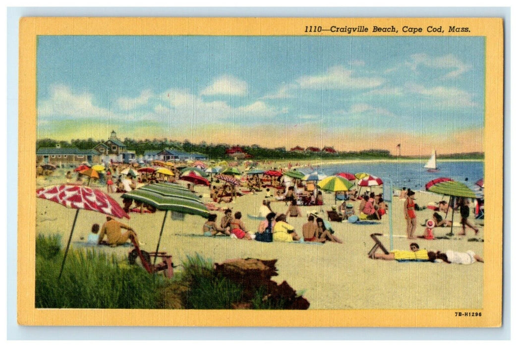 c1940's Craigville Beach Bathing Cape Cod Massachusetts MA Vintage Postcard