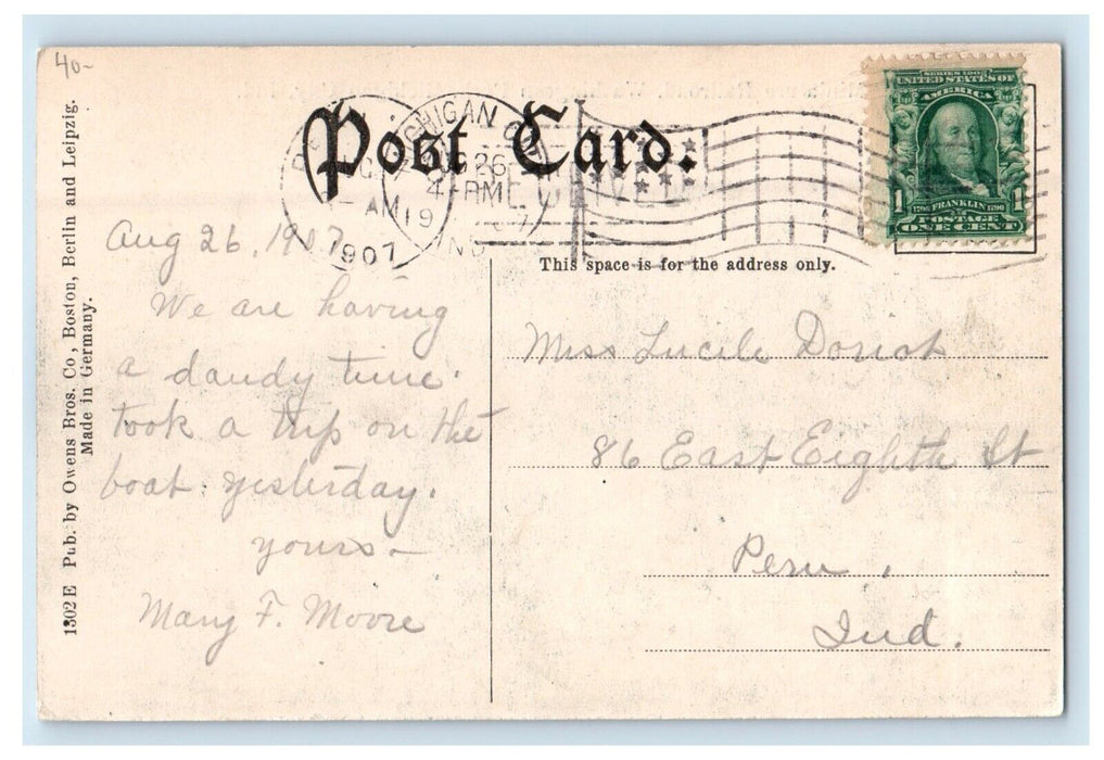1919 Miniature Railroad Train Washington Park Michigan City Indiana IN Postcard