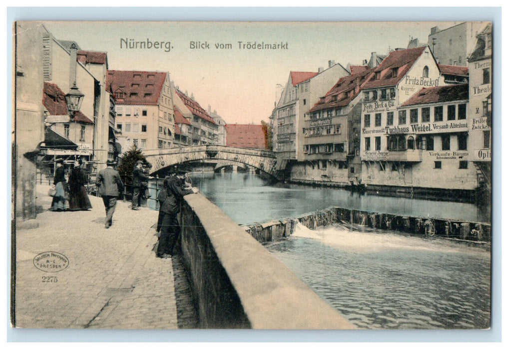 c1910 Blick Vom Trodelmarkt Nurnberg (Nuremberg) Germany Unposted Postcard