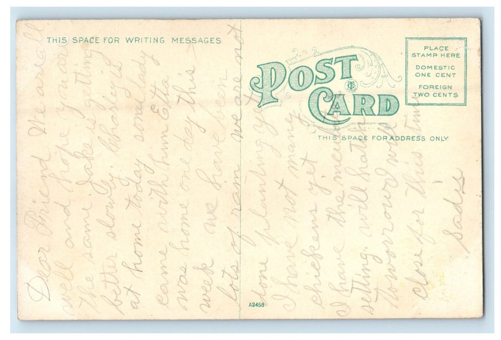 c1910's Main Street Looking East Richmond Indiana IN Posted Antique Postcard