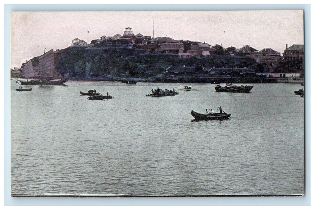 c1905 Chefoo Harbor A Great Gateway and Oldest Harbor in Shandong China Postcard