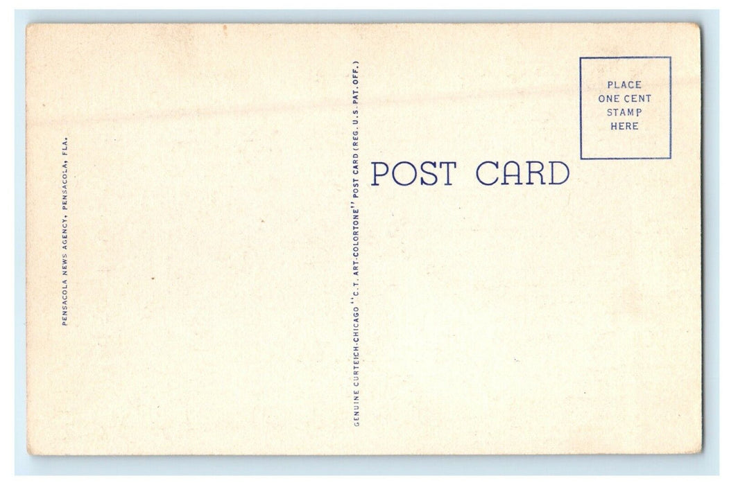 c1930's Main Gate U.S Naval Air Training Center Pensacola Florida FL Postcard