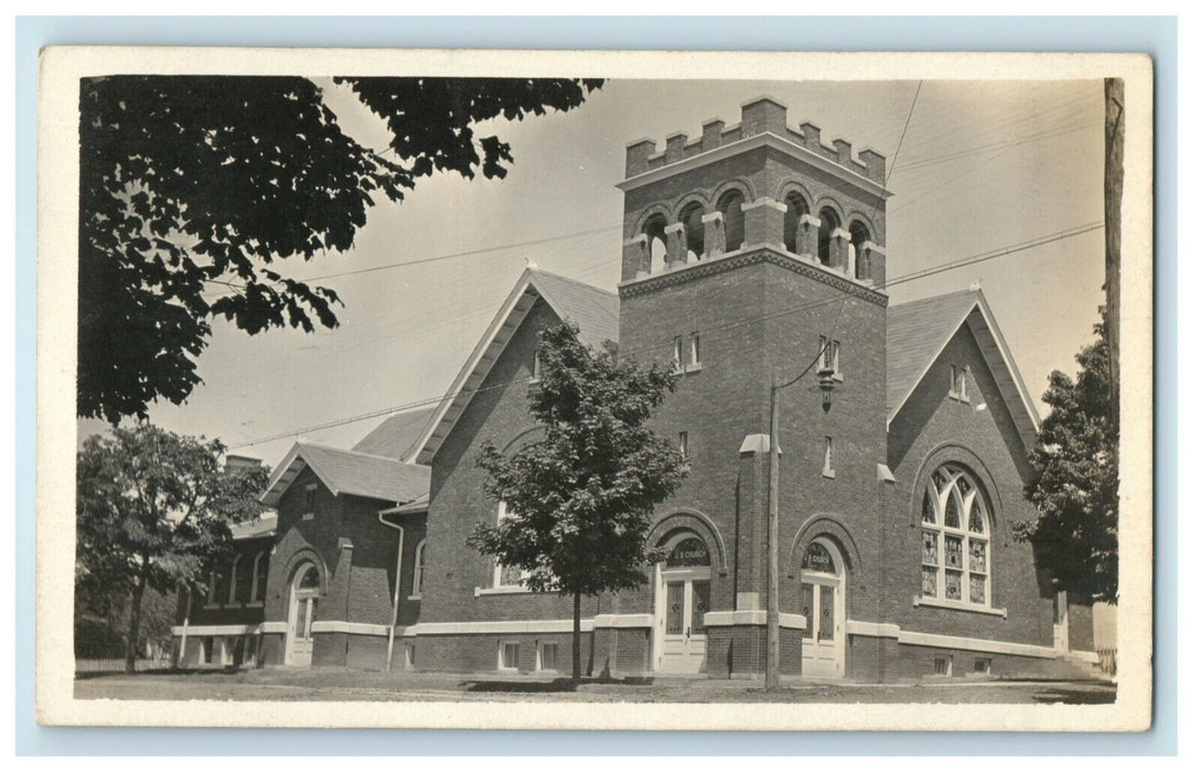 1911 Ohio OH United Brethren Church RPPC Photo Antique Postcard