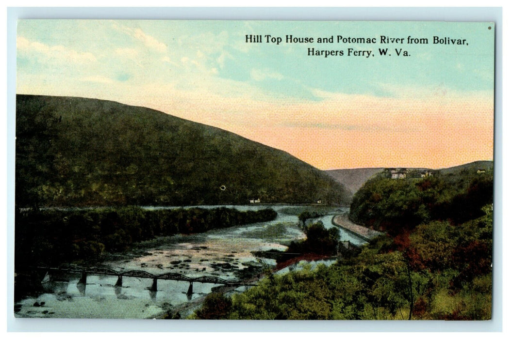 c1910 Hill Top House Potomac River Harpers Ferry West Virginia WV Postcard