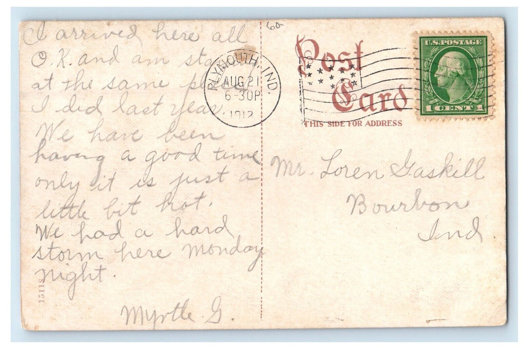 1912 View Of Basket Factory Logs Plymouth Indiana IN Posted Antique Postcard