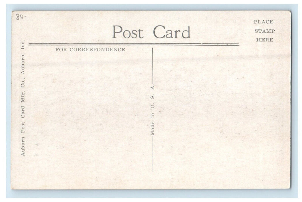 A View Of The Business Section Street View Fowler Indiana IN Antique Postcard