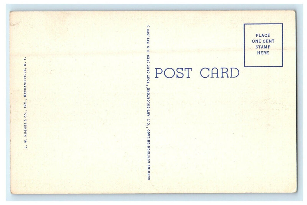 c1940's Williamstown MA, Looking Towards From Summit Taconic Trail Cars Postcard