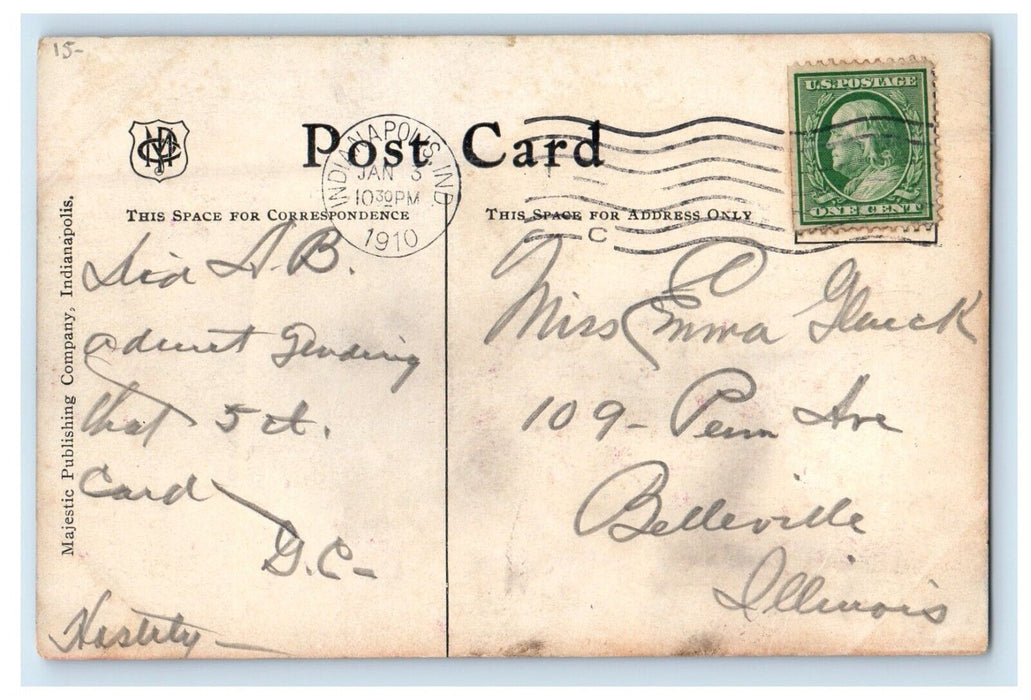 1910 Indiana Limited 70 Miles An Hour Trolley Train Indianapolis IN Postcard