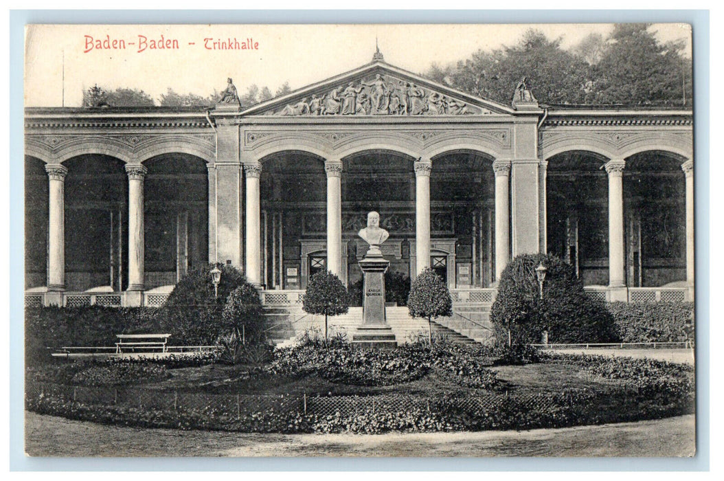 c1910 Baden-Baden Trinkhalle Germany Unposted Antique Postcard