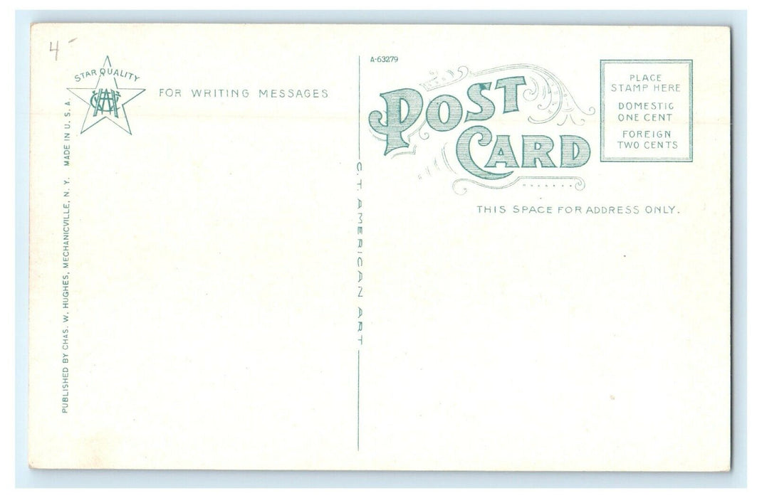 1930 Lower Suspension Bridge, Turners Falls Massachusetts MA Postcard