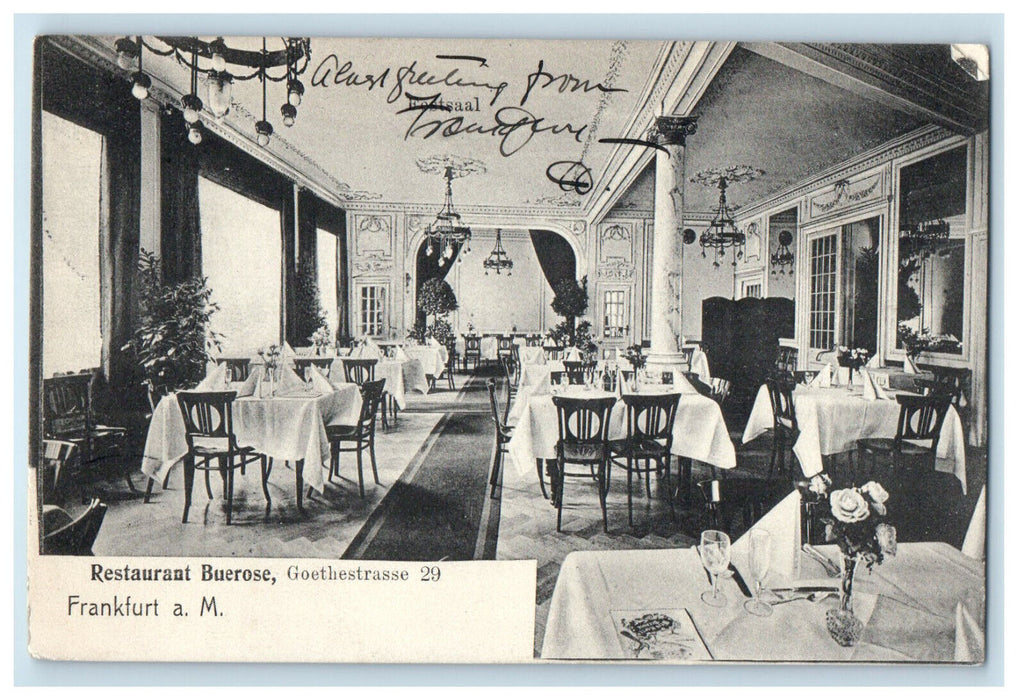 c1940s Restaurant Buerose Frankfurt a M Germany Posted Vintage Postcard