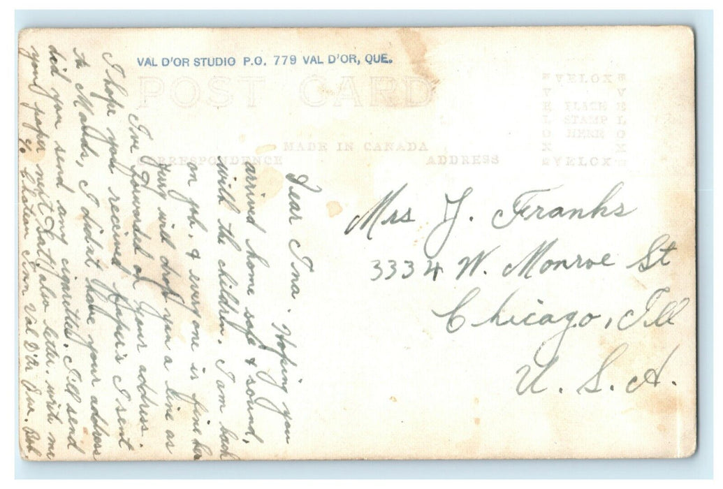 c1940's Robert Simpson Swing Band Photo Valdor Quebec Canada RPPC Postcard