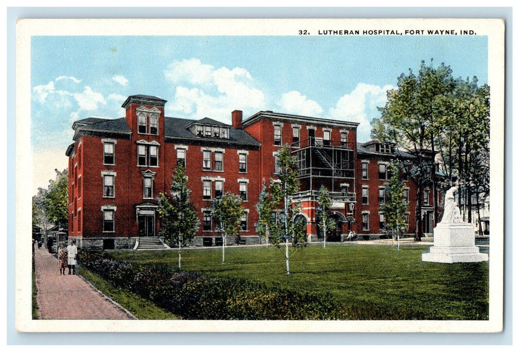 c1910's Lutheran Hospital Building Fort Wayne Indiana IN Antique Postcard