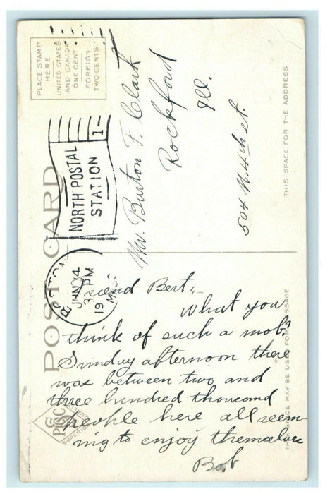 c1910 Sunday Afternoon Revere Beach Boston Massachusetts MA Postcard