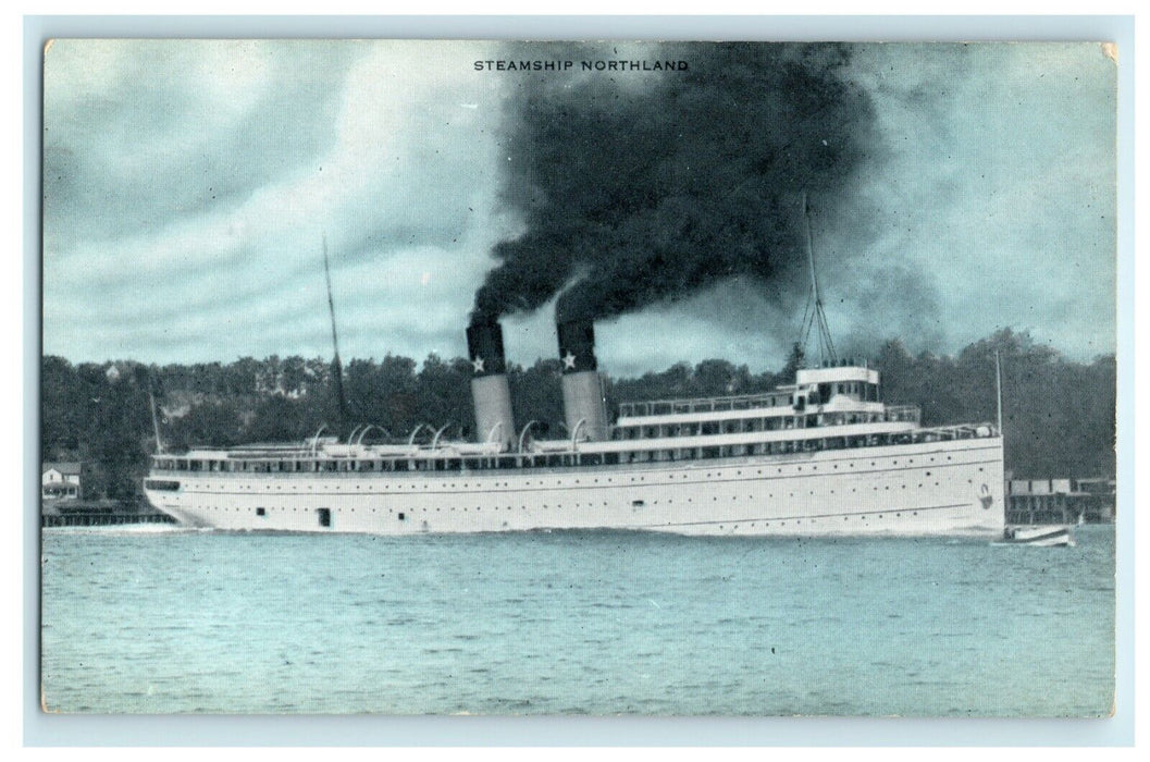 c1910 Steamer Northland Ship Michigan MI Unposted Antique Postcard