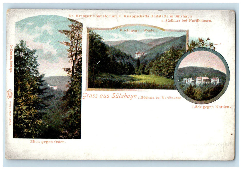 c1905 Multiview Gruss Aus Sulzhayn Germany Antique Unposted Postcard