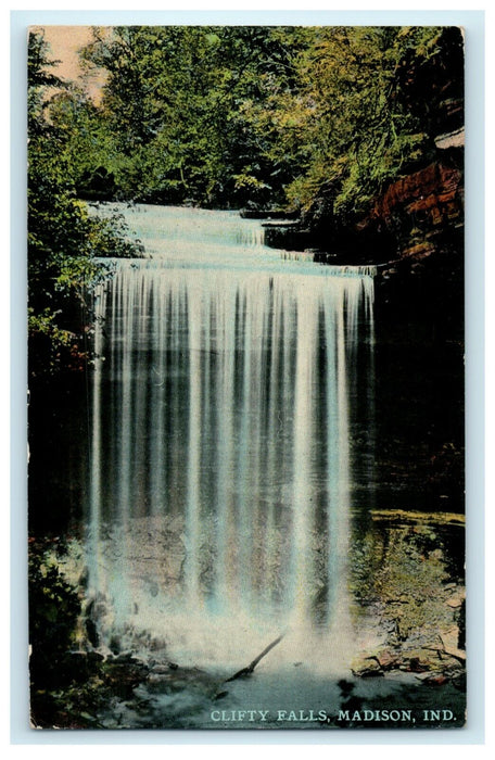 1911 Clifty Falls Madison Indiana IN Posted Antique Waterfall Postcard