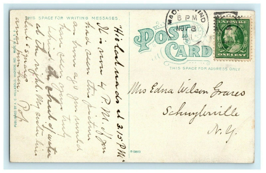 1911 Clifty Falls Madison Indiana IN Posted Antique Waterfall Postcard