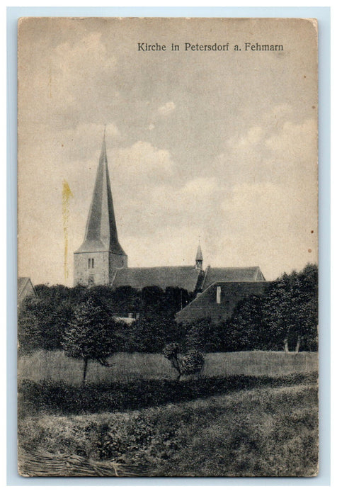 c1910 Kirche in Peterdorf a Fehmarn Germany Antique Unposted Postcard